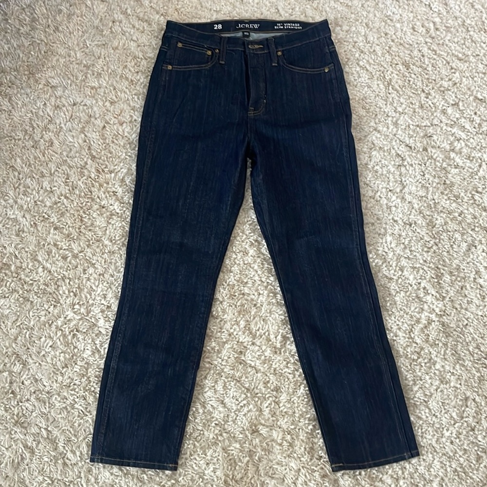 NWT Jcrew Vintage Slim- Straight Denim-Dark Rinse Wash- size 28